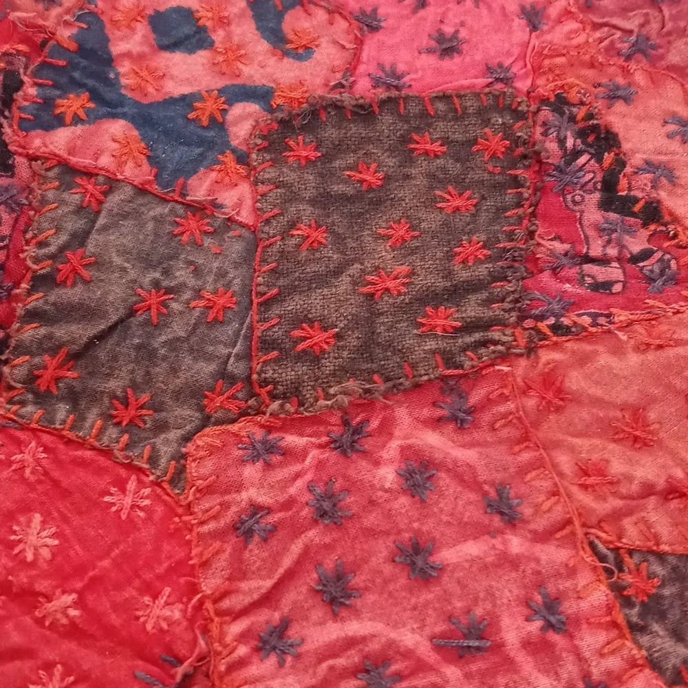 Unique Gorgeous King Size Vintage Patchwork Batik Bedspread from India